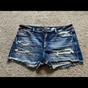Buckle Denim Shorts